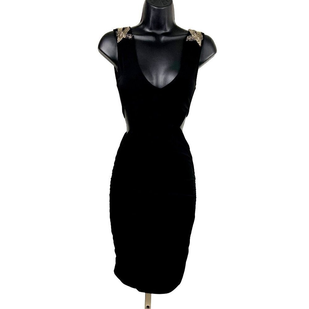Vintage Arden B women's dress XS  very sexy black/silver dressy cocktail party
